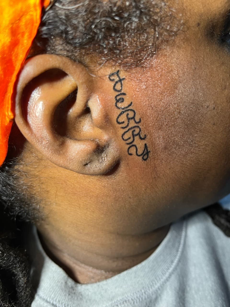 Lettering + Script swirls tattoo on Face by Kaapt3ntattoos on TattMe