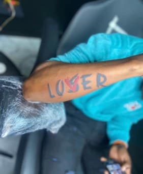 Lettering + Color word tattoo on Forearm by LV on TattMe