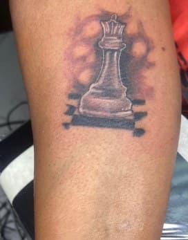 Black & Grey + Realism chess tattoo on Upper Arm by LV on TattMe