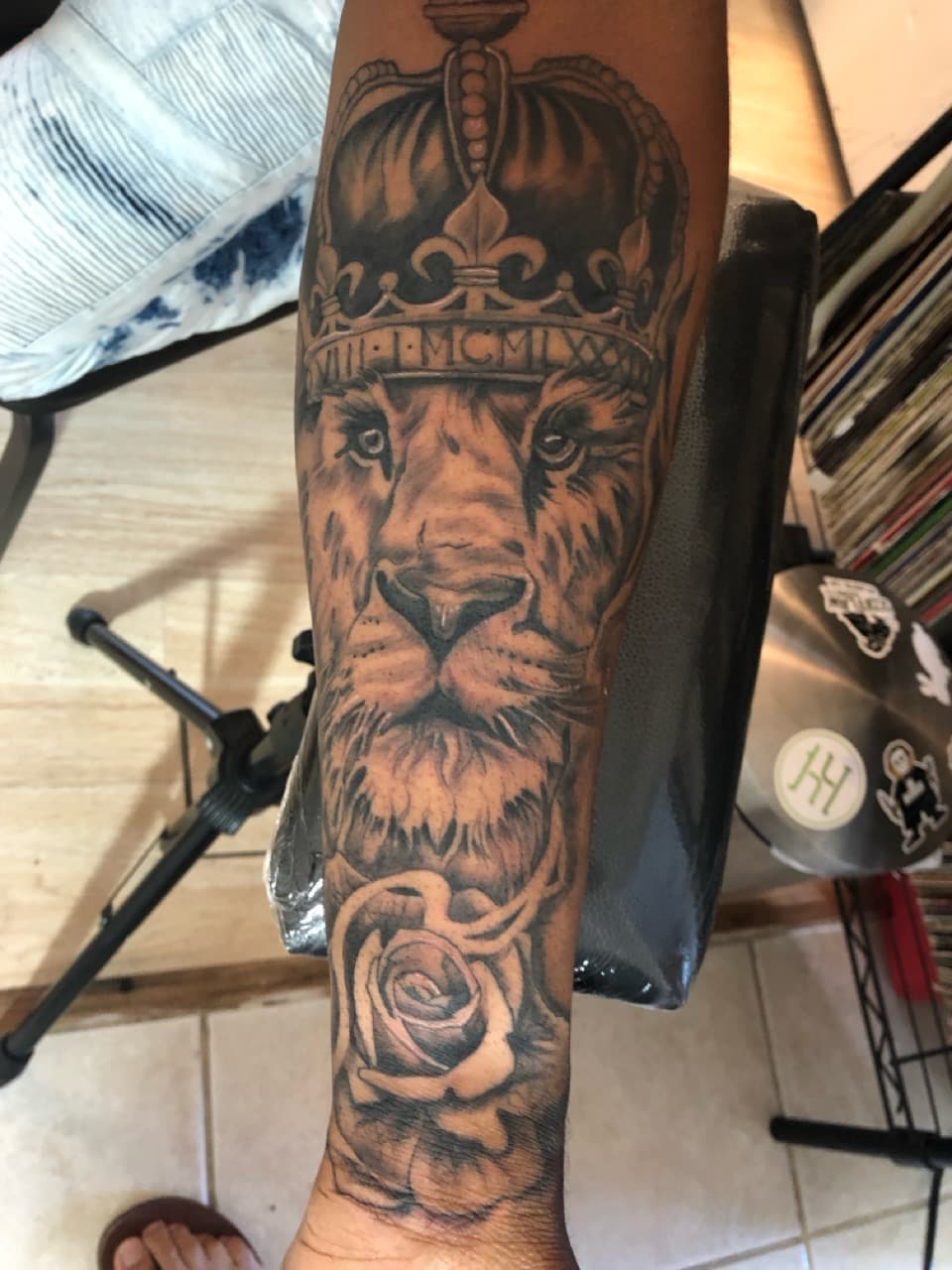 Realism + Black & Grey lion tattoo on Forearm by all_saints_social on TattMe
