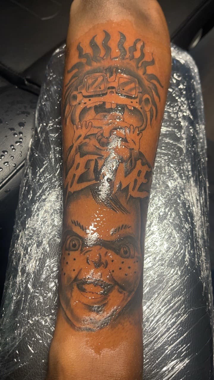 Cartoon + Pop Culture chuckie tattoo on Forearm by MauryTatz on TattMe