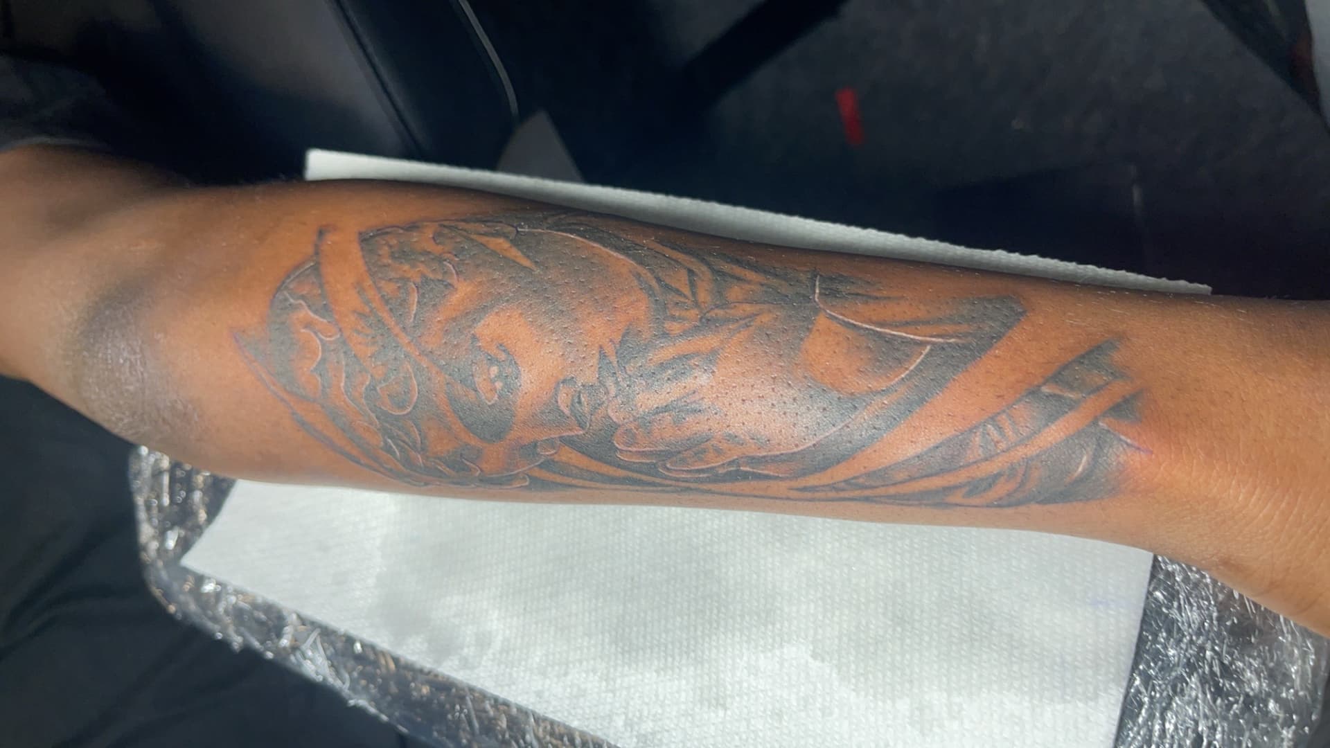 Black & Grey + Illustrative woman tattoo on Forearm by MauryTatz on TattMe