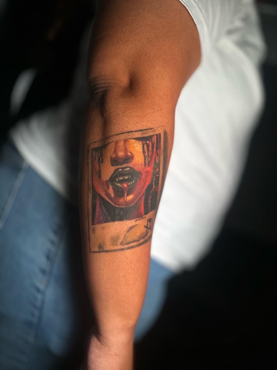 Color + Illustrative woman tattoo on Upper Arm by J.R._Outlaw on TattMe