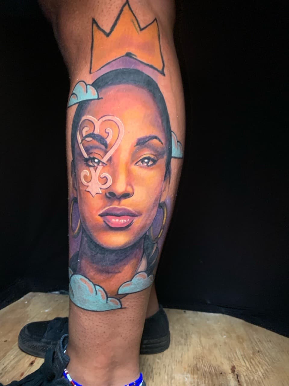 Realism + Color woman tattoo on Calf by J.R._Outlaw on TattMe
