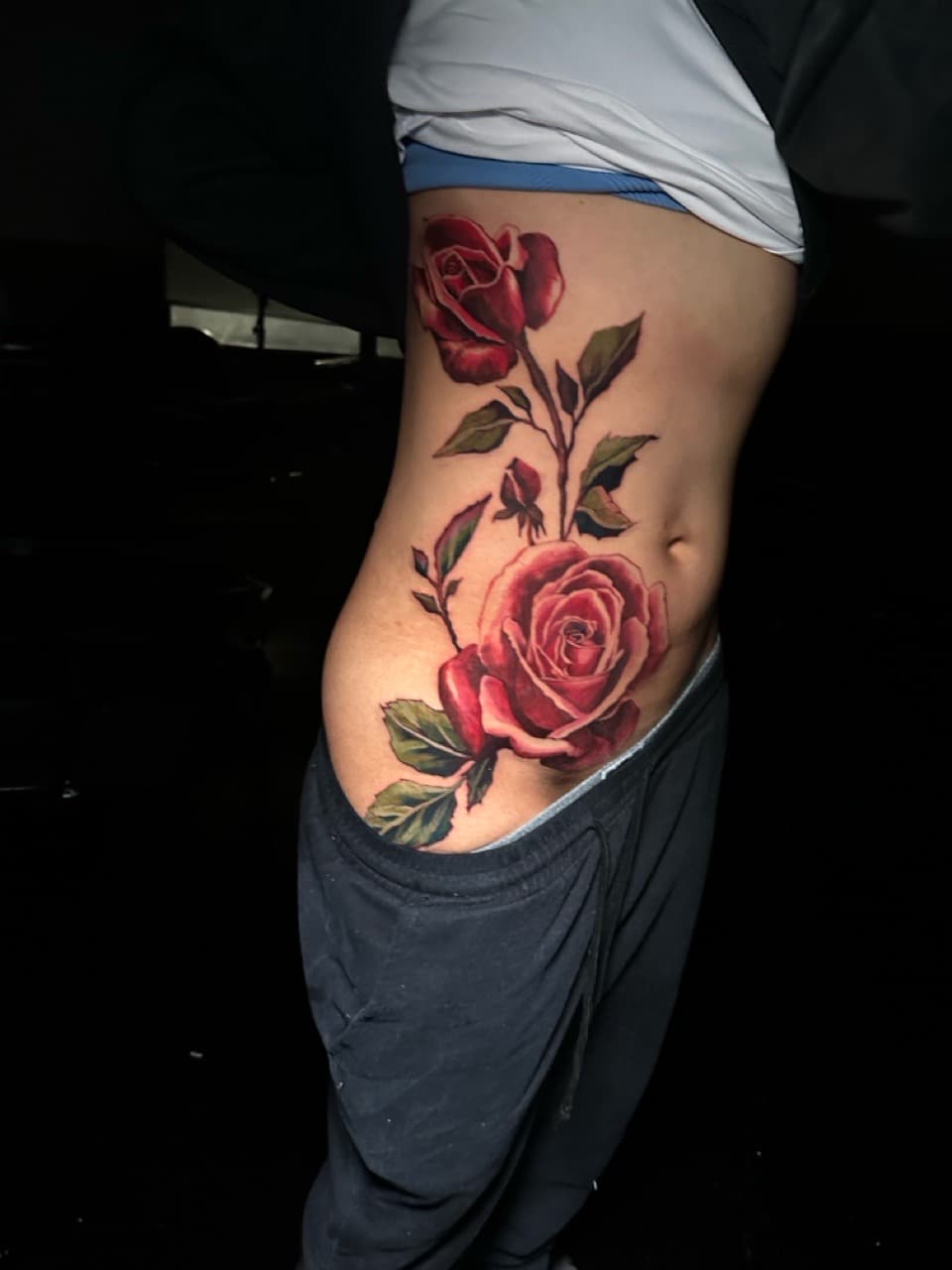 Realism + Color roses tattoo on Side (Torso) by J.R._Outlaw on TattMe