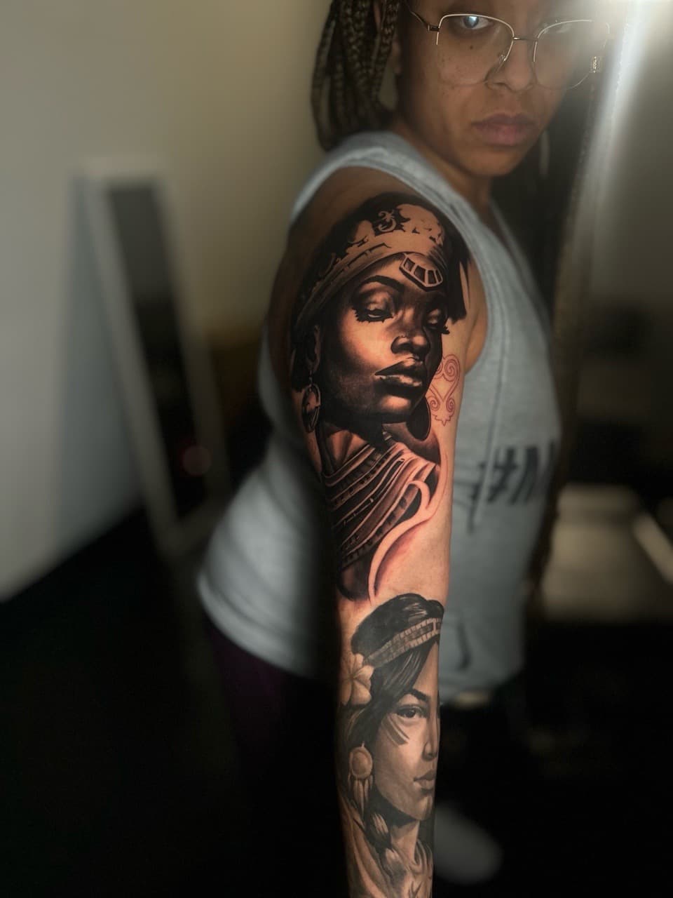 Realism + Black & Grey women tattoo on Full Sleeve by J.R._Outlaw on TattMe