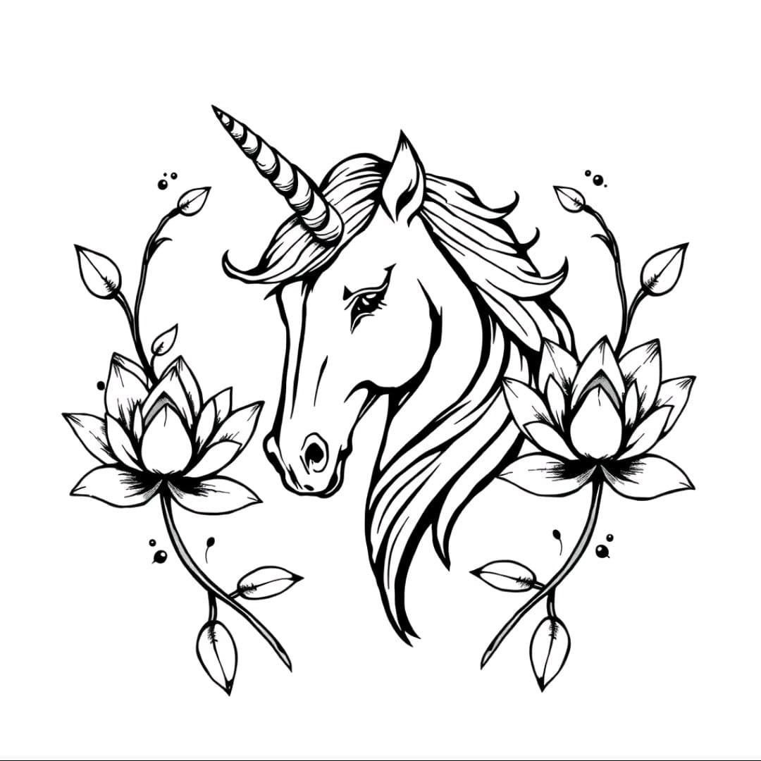 Fine Line + Line-work unicorn tattoo by mimsey_ink on TattMe