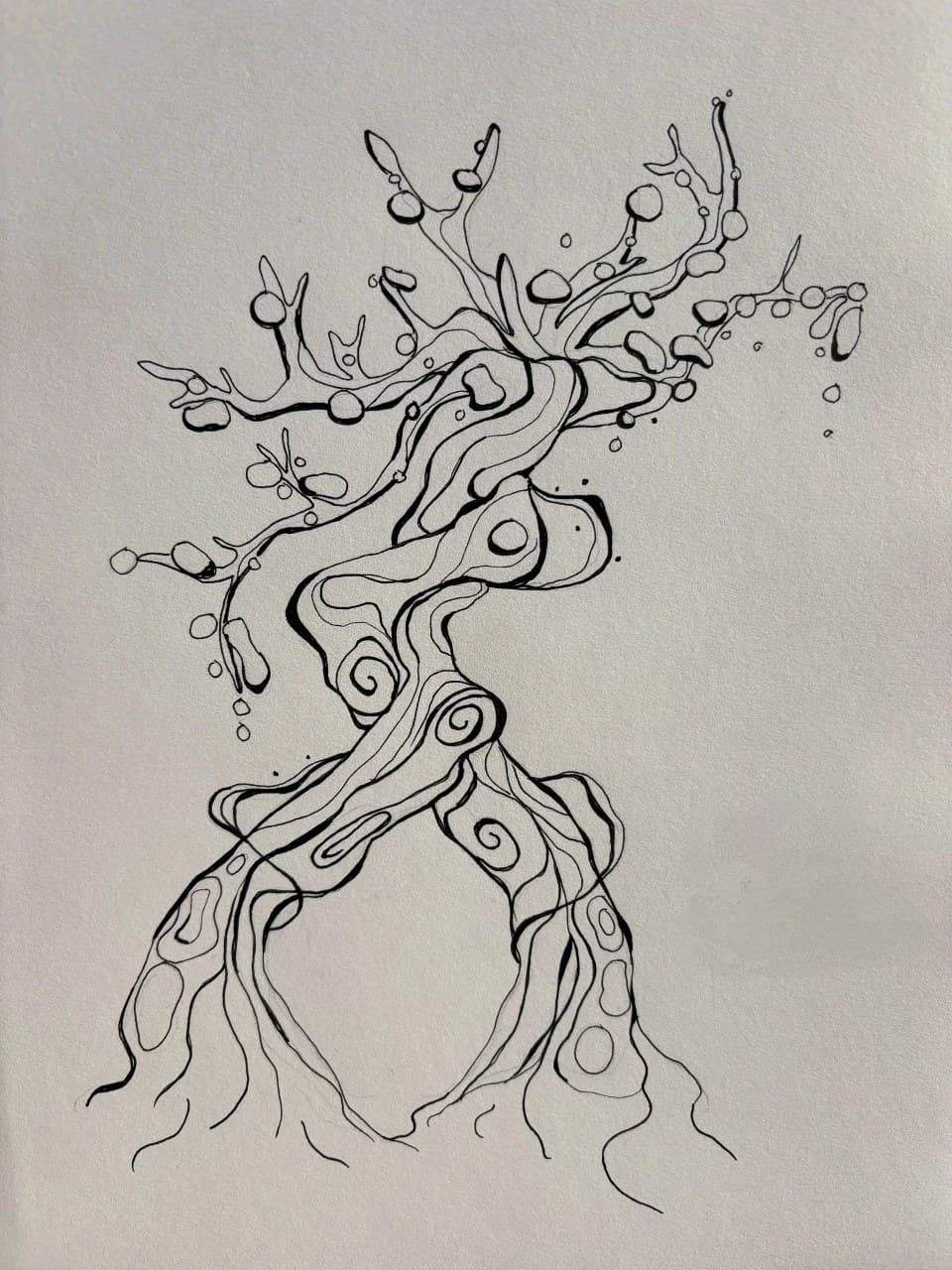 Line-work + Abstract tree tattoo by mimsey_ink on TattMe