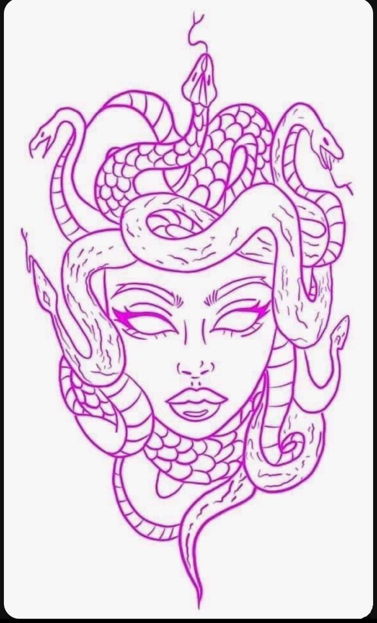Fine Line + Line-work medusa tattoo by mimsey_ink on TattMe