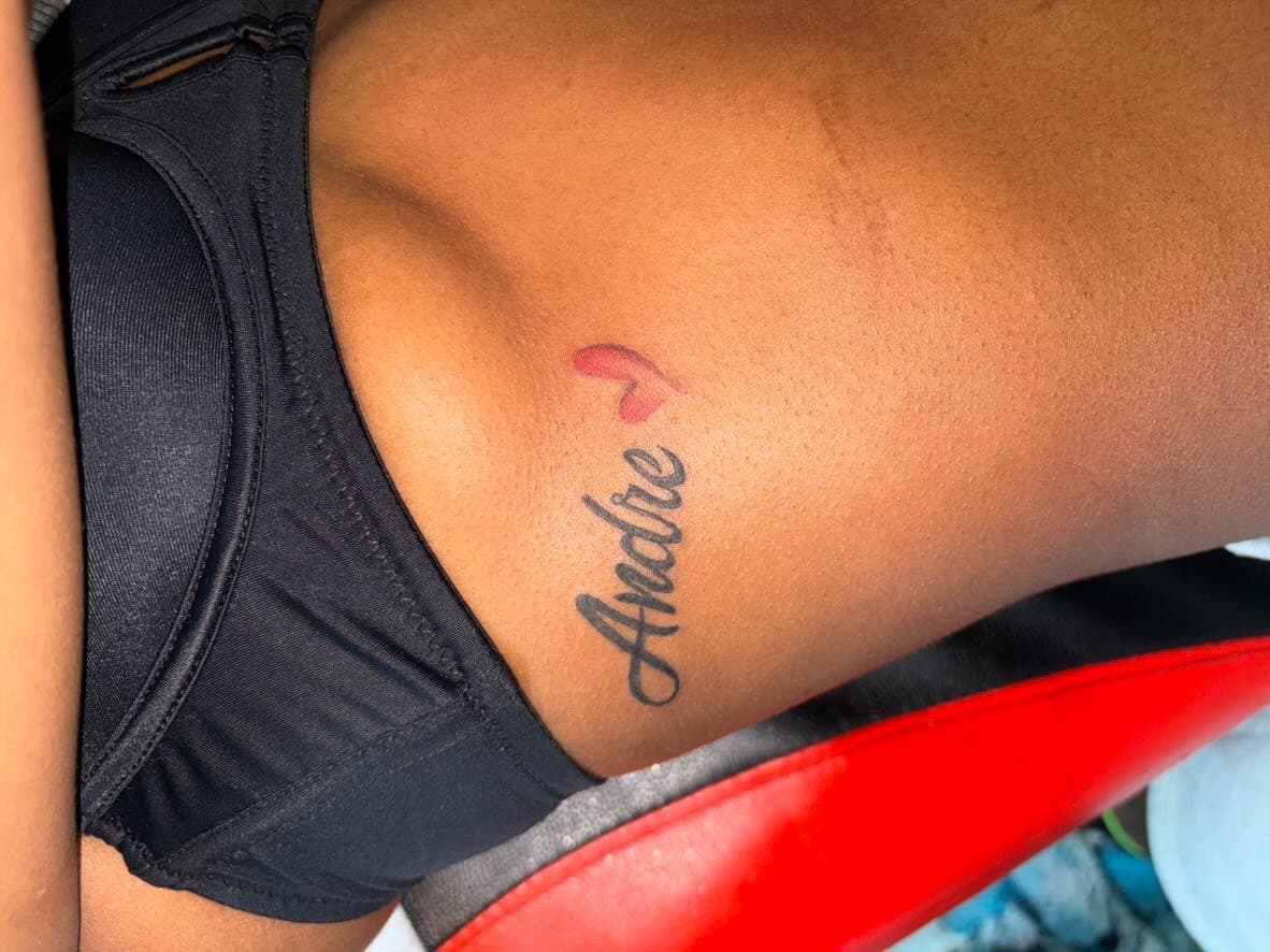 Lettering + Script name tattoo on Hip by staylitink on TattMe