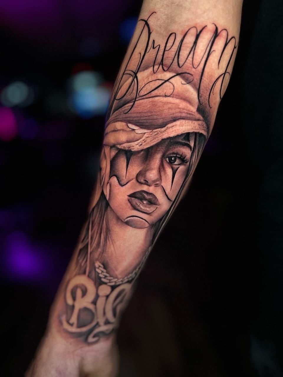 Black & Grey + Realism woman tattoo on Forearm by Cael_Tattoos on TattMe