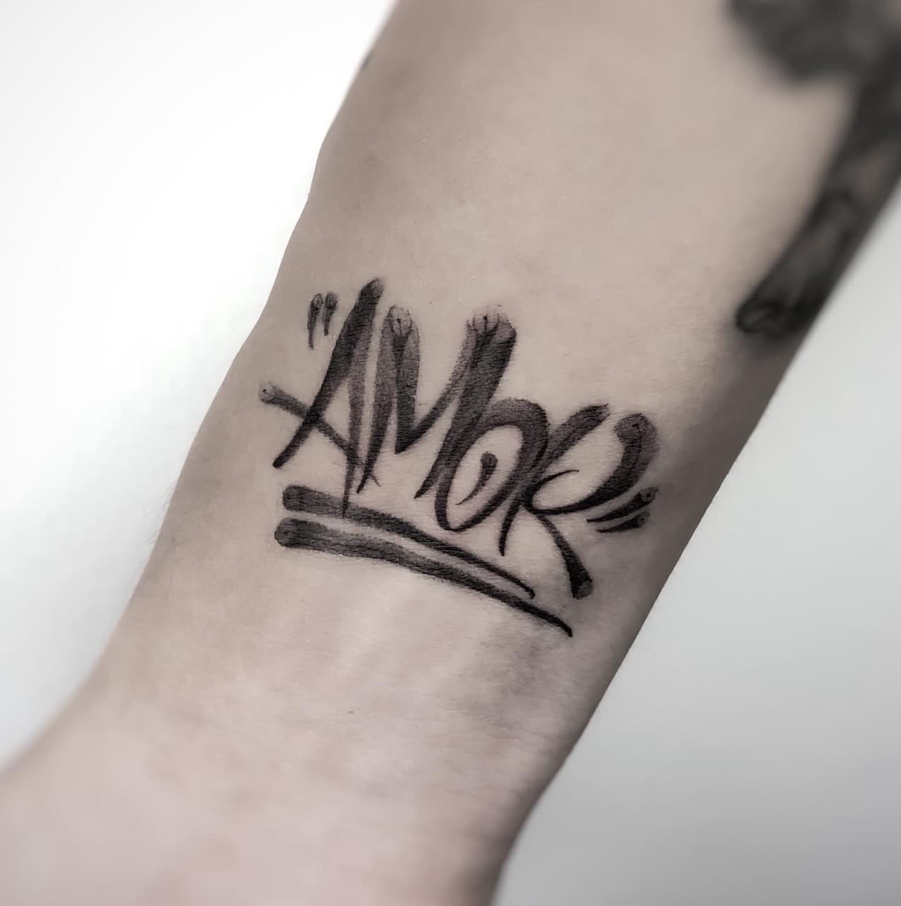 Lettering + Script word tattoo on Forearm by Cael_Tattoos on TattMe