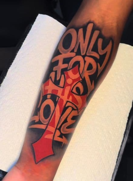 Lettering + Graffiti text tattoo on Forearm by inkovahoez on TattMe