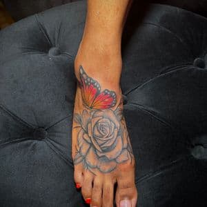 Black & Grey + Color foot tattoo tattoo on Foot by Ink_Junkie on TattMe