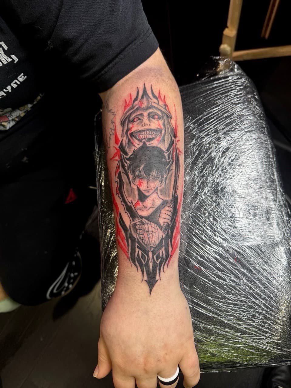 Anime + Black & Grey manga tattoo on Forearm by xRay_The_Artist on TattMe
