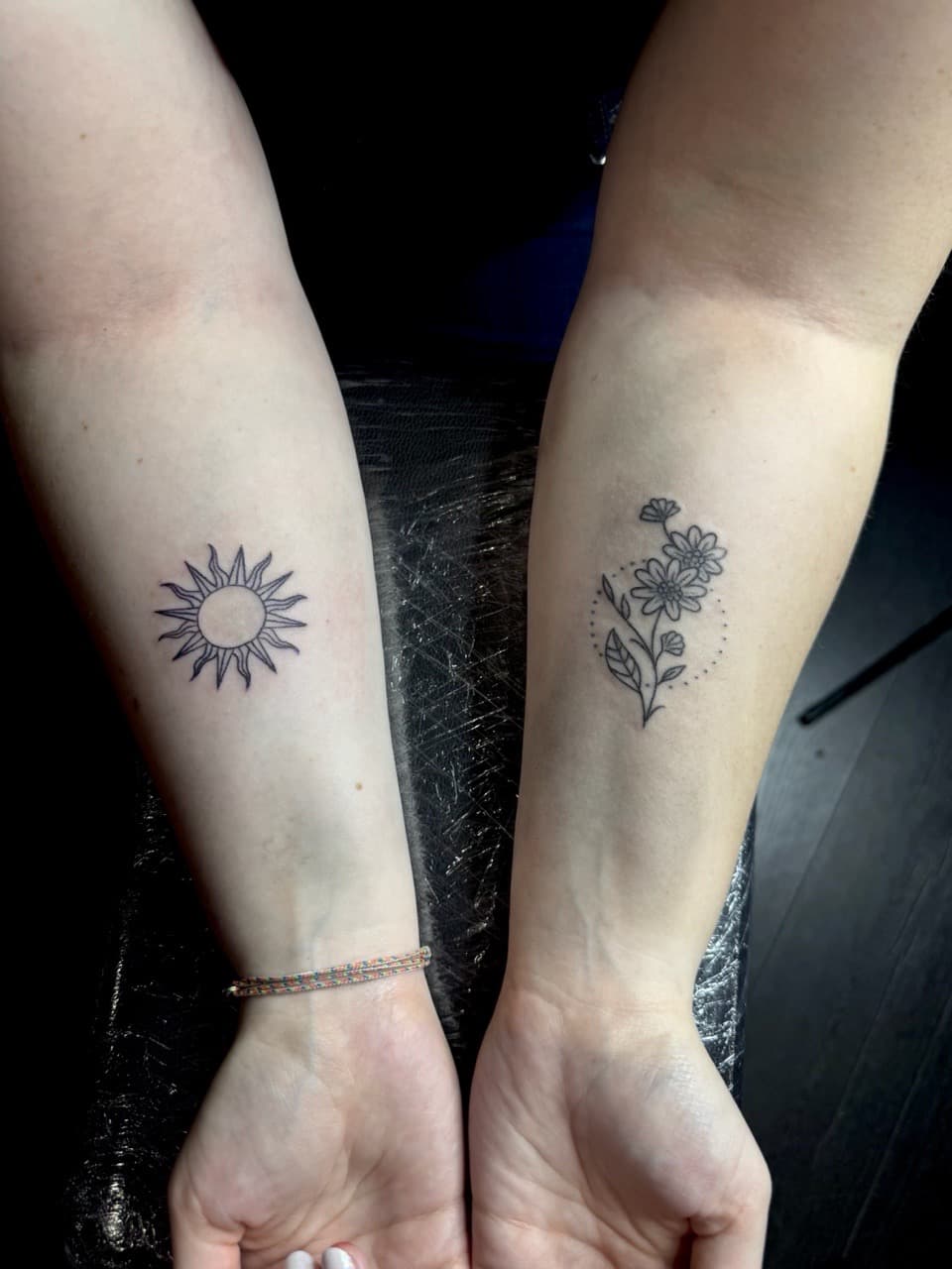 Fine Line + Minimalist sun tattoo on Forearm by xRay_The_Artist on TattMe