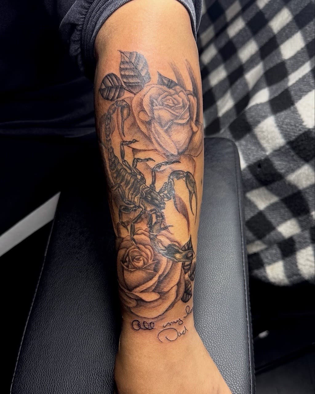 Black & Grey + Illustrative scorpion tattoo on Forearm by xRay_The_Artist on TattMe