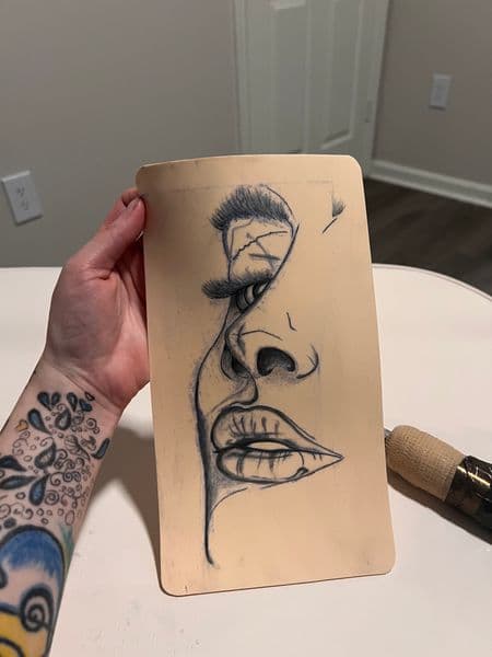 Illustrative + Line-work face tattoo by Siren_Tattoo on TattMe
