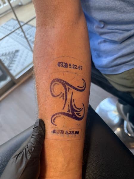 Lettering + Illustrative symbol tattoo on Forearm by Siren_Tattoo on TattMe