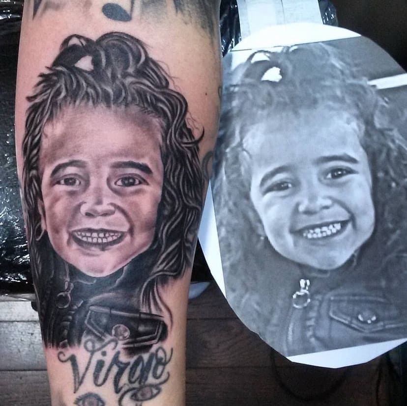 Realism + Portrait child tattoo on Forearm by A1_gallery on TattMe