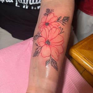 Fine Line + Minimalist flowers tattoo on Forearm by InkedByNaireea on TattMe