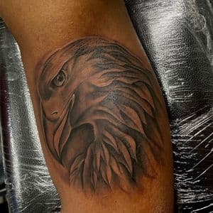 Black & Grey + Realism eagle tattoo on Upper Arm by Officialdetailedink on TattMe