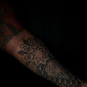 Geometric + Mandala pattern tattoo on Forearm by artizmylov on TattMe