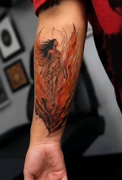 Illustrative + Color woman tattoo on Forearm by NebsiOne on TattMe