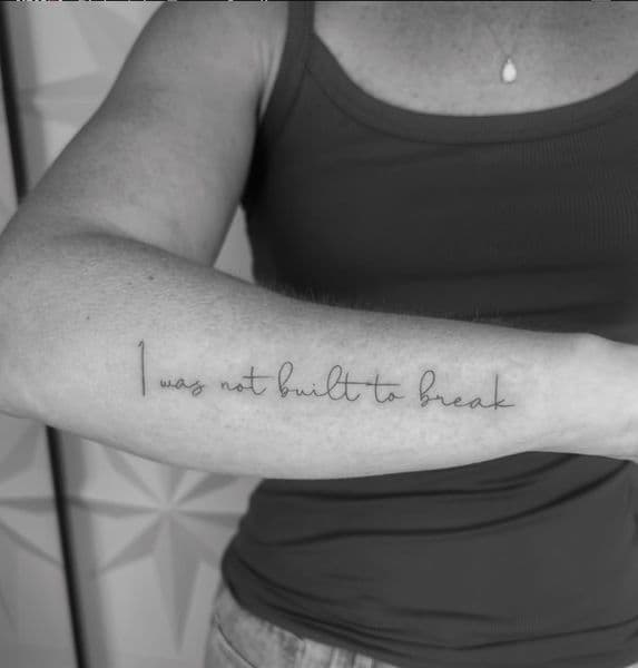 Fine Line + Lettering script tattoo on Forearm by Pinky_Inky_Tattoo on TattMe