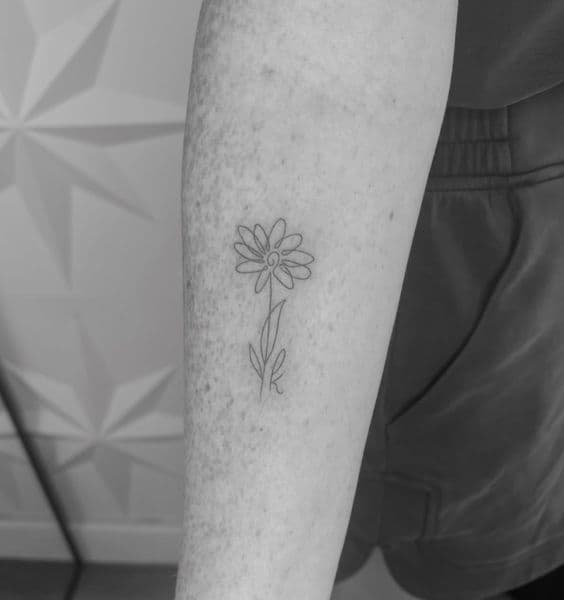Fine Line + Minimalist flower tattoo on Forearm by Pinky_Inky_Tattoo on TattMe