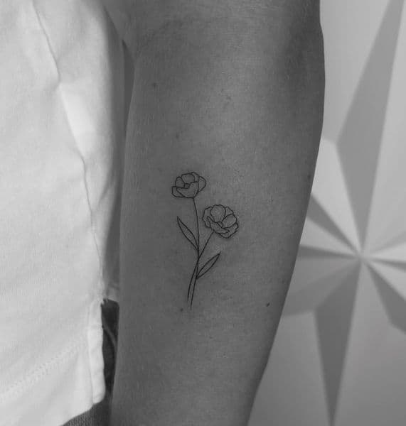 Fine Line + Minimalist flowers tattoo on Forearm by Pinky_Inky_Tattoo on TattMe