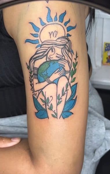 Illustrative + Neo-Traditional woman tattoo on Upper Arm by GraceSolArt on TattMe