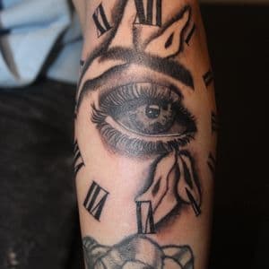 Black & Grey eye tattoo on Forearm by GraceSolArt on TattMe