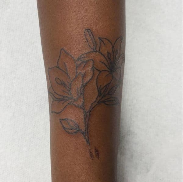 Line-work + Sketch flowers tattoo on Forearm by Ben_Whit on TattMe
