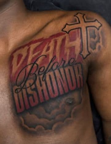 Lettering + Script lettering tattoo on Chest by IK_INK on TattMe