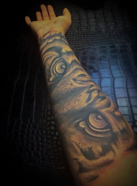 Realism + Black & Grey tiger tattoo on Forearm by Inked_By_Tk on TattMe
