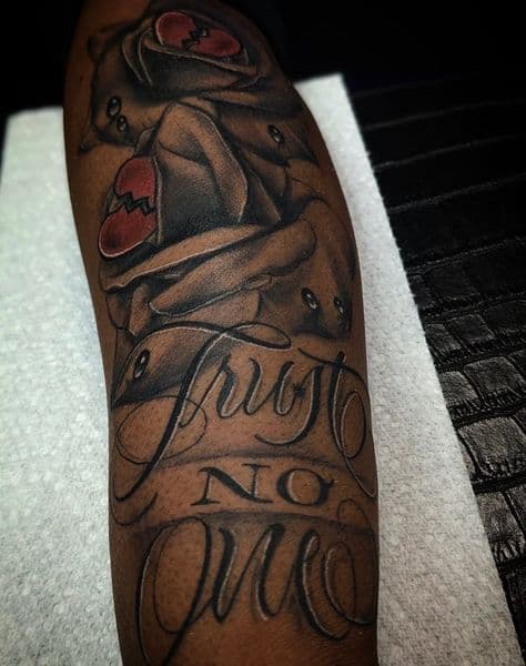 Black & Grey + Lettering roses tattoo on Forearm by Inked_By_Tk on TattMe