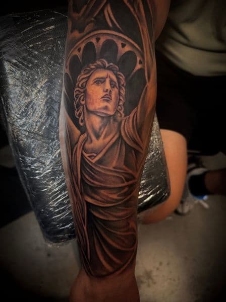 Black & Grey + Realism angel tattoo on Forearm by Inked_By_Tk on TattMe