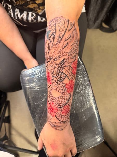 Japanese + Color dragon tattoo on Forearm by Inked_By_Tk on TattMe