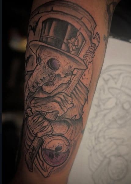 Black & Grey + Illustrative plague doctor tattoo on Forearm by Inked_By_Tk on TattMe