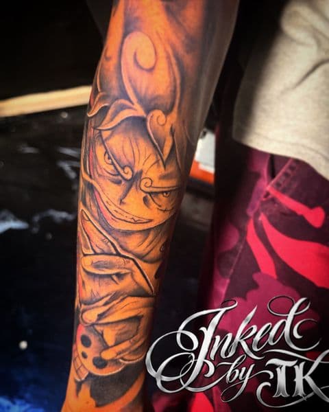 Anime + Illustrative luffy tattoo on Forearm by Inked_By_Tk on TattMe