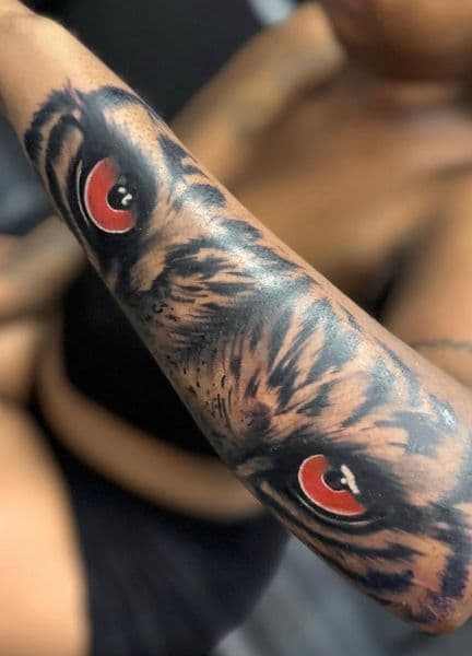 Realism + Black & Grey tiger tattoo on Forearm by Inked_By_Tk on TattMe