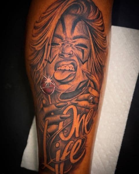 Black & Grey + Illustrative woman tattoo on Forearm by Inked_By_Tk on TattMe
