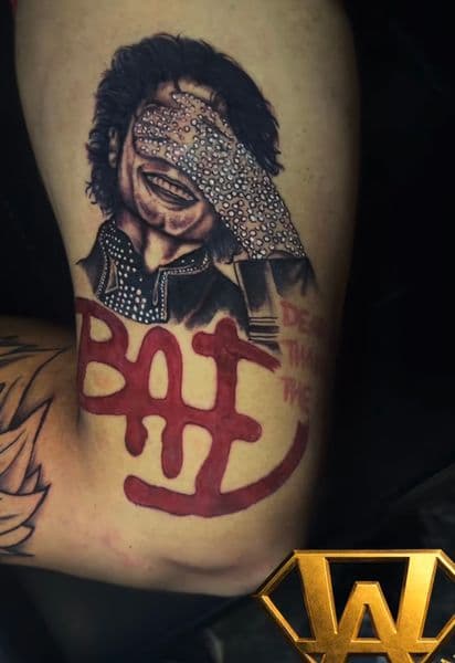 Black & Grey + Realism michael jackson tattoo on Upper Arm by Wrexx_Art on TattMe