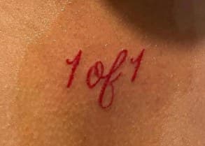 Lettering + Script red ink tattoo by Sweeettendenciestatts on TattMe