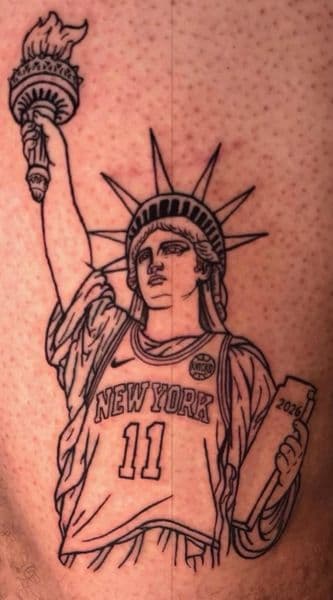 Line-work + Black-work statue of liberty tattoo by Khemical_X on TattMe