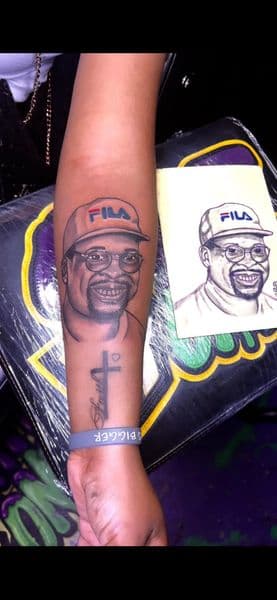 Realism + Black & Grey man tattoo on Forearm by splattedby_BG on TattMe