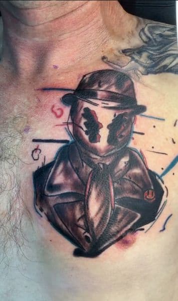 Illustrative + Black & Grey rorschach tattoo on Chest by Jay_Jones_Bird on TattMe
