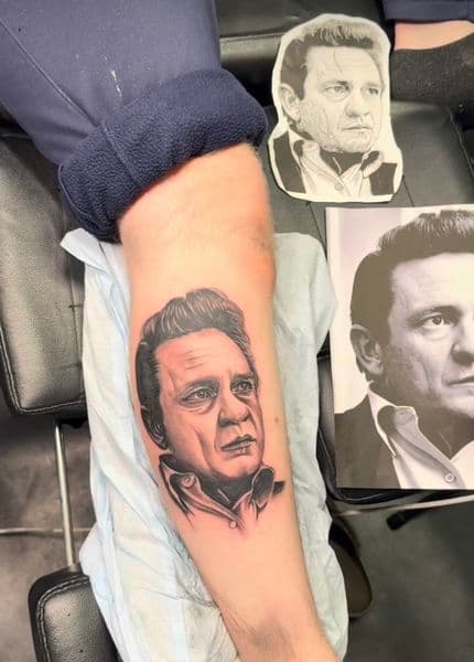 Black & Grey + Realism portrait tattoo on Forearm by Ray on TattMe