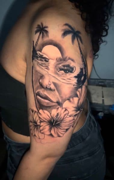 Black & Grey + Realism woman tattoo on Upper Arm by Nigel_Uno on TattMe